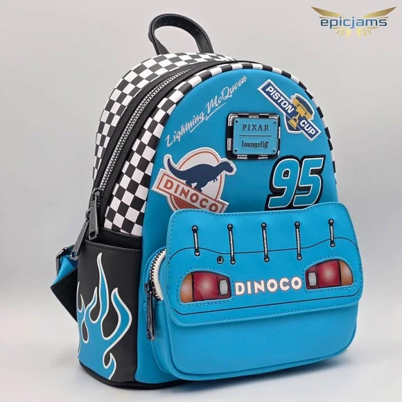 Loungefly Disney Pixar Cars Lightning McQueen Dinoco Light-Up Mini Backpack - Picture 2 of 9